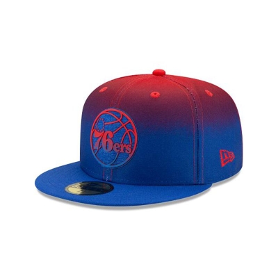 Blue Philadelphia 76ers Hat - New Era NBA Back Half 59FIFTY Fitted Caps USA8240513